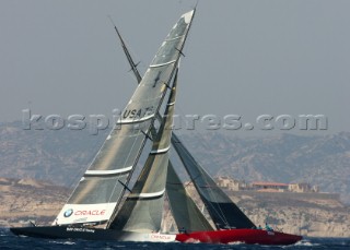 Marseille  07 09 2004Marseille Louis Vuitton ACT 1FLEET RACING  - BMW ORACLE RACING andLE DEFIPhoto:Guido Cantini/ACM/