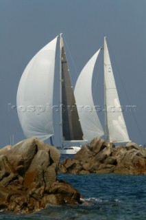 Porto Cervo 08 09 2004Maxi Yacht Rolex Cup 2004UNFURLED  and VIRIELLA