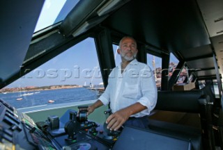 Luca Bassani, founder and owner of Wally Yachts, onboard his new WallyPower superyacht.