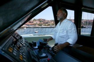 Luca Bassani, founder and owner of Wally Yachts, onboard his new WallyPower superyacht.