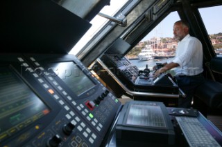 Luca Bassani, founder and owner of Wally Yachts, onboard his new WallyPower superyacht.