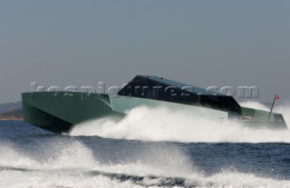 Luca Bassani, founder and owner of Wally Yachts, onboard his new WallyPower superyacht.