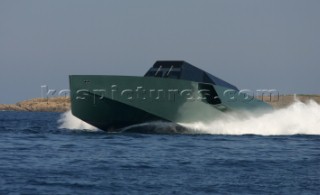 Luca Bassani, founder and owner of Wally Yachts, onboard his new WallyPower superyacht.