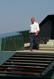 Luca Bassani, founder and owner of Wally Yachts, onboard his new WallyPower superyacht.