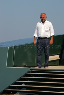 Luca Bassani, founder and owner of Wally Yachts, onboard his new WallyPower superyacht.