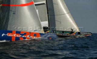 01 10 04. Valencia. Louis Vuitton ACT 2&3. Training: +39 (ITALY) and Team Shosholoza (South Africa). Photo:©Carlo Borlenghi