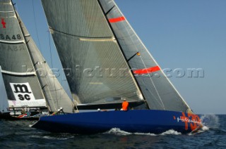 01 10 04. Valencia. Louis Vuitton ACT 2&3. Training: +39 (ITALY) and Team Shosholoza (South Africa). Photo:©Carlo Borlenghi