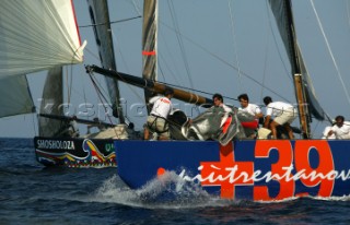 01 10 04. Valencia. Louis Vuitton ACT 2&3. Training: +39 (ITALY) and Team Shosholoza (South Africa). Photo:©Carlo Borlenghi