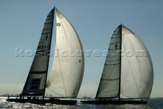 01 10 04. Valencia. Louis Vuitton ACT 2&3. Training: +39 (ITALY) and Team Shosholoza (South Africa). Photo:©Carlo Borlenghi