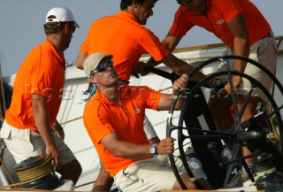 Valencia - 05 10 2004. Valencia Louis Vuitton Cup ACT 2 & 3. Match Race: +39 (Iain Percy). Photo:©Carlo Borlenghi