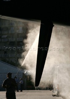 Valencia - 03 10 2004. Emirates Team NZ. Photo:©Carlo Borlenghi