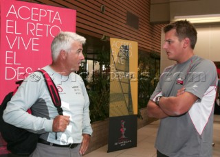 04 10 04. Valencia. Valencia Louis Vuitton ACT 2&3. Opening skippers press conference: Dean Barker (Emirates Team New Zealand) and Brad Butterworth (Team Alinghi). Photo:©Carlo Borlenghi