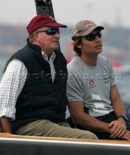 Valencia - 07 10 2004. Valencia Louis Vuitton Cup ACT 2 & 3. Match Race: Ernesto Bertarelli and Juan©Carlos de Borbon, King of Spain on board Team Alinghi. Photo:©Carlo Borlenghi.