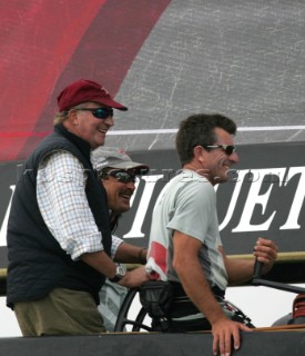 Valencia - 07 10 2004. Valencia Louis Vuitton Cup ACT 2 & 3. Juan©Carlos de Borbon, King of Spain, on bord of Alinghi.