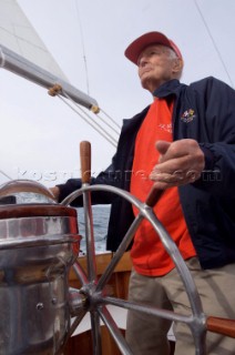 Porto Santo Stefano - Italy 18th October 2004Olin Stephens on board of VIM 12mtNot Germany