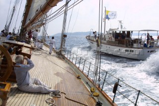 Pantaenius motoryacht Joanne of Garth alongside Eleonora.