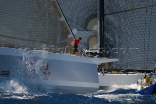 Marie Cha V bears down on Venom during Antigua Race Week 2004