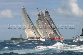 Fleet racing at Antigua Race Week 2004