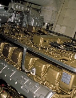 Diesel engine on a superyacht