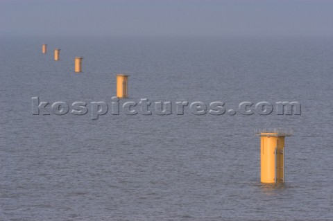 Construction of Windfarm on the Kentish flats in the Thames estuary off Whitstble Kent