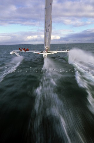 The French foiled trimaran Hydroptere