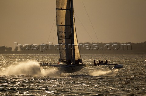 The French foiled trimaran Hydroptere