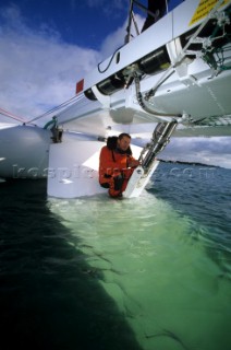 The French foiled trimaran Hydroptere