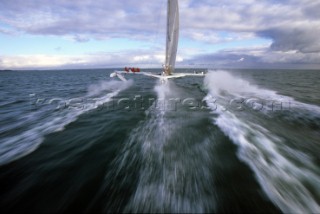 The French foiled trimaran Hydroptere