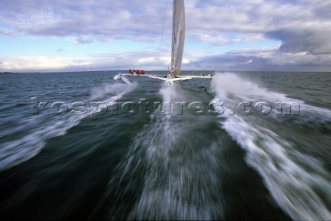 The French foiled trimaran Hydroptere