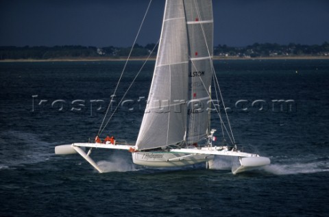 The French foiled trimaran Hydroptere