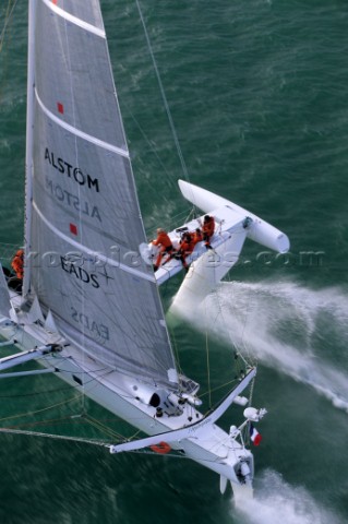 The French foiled trimaran Hydroptere