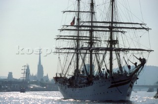 Tall ship Sorlandet heading out of harbour