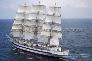 Tall ship Mir under full sail