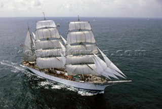 Tall ship Statsraad Lehmkuhl under full sail