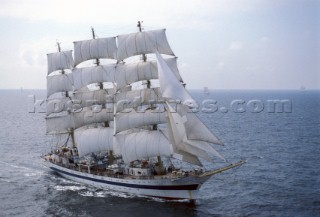 Tall ship Mir under full sail