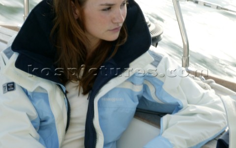 Female crew member wearing Henri Lloyd jacket