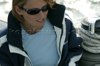 Female crew member wearing Henri Lloyd jacket