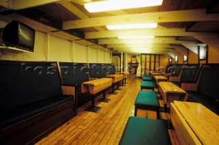 Crew mess and living quarters onboard tall ship Sorlandet