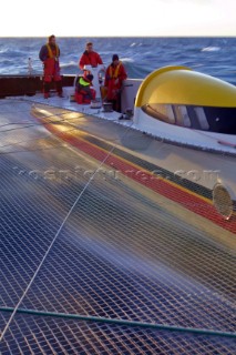 Maxi Catamaran Cheyenne on a 24 hour charge from Plymouth to Antwerp for loading on a ship to the Middle East