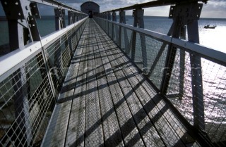 Gangway at Selsey Bill lifeboat station, Sussex, UK