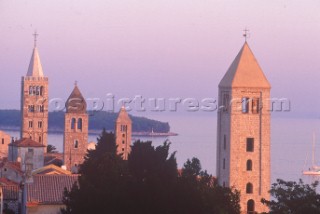 Spires on Rab Island, Croatia.