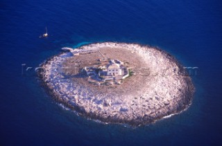 Pokonski Dol lighthouse, Hvar Island, Croatia.