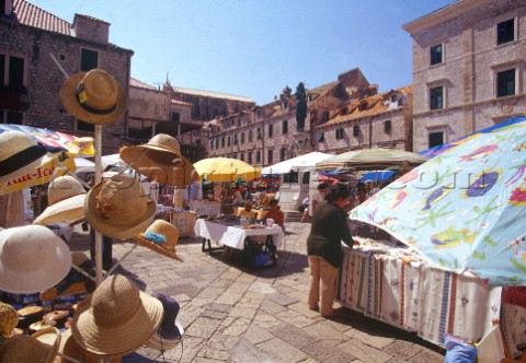 The market in Giundulic square Dubrovnik Croatia