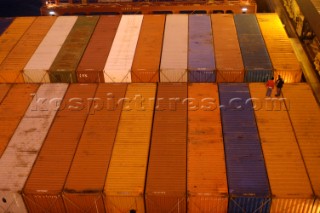 Rows of containers in the Port of Antwerp