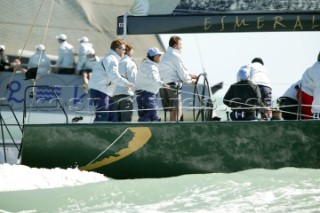 The big boat racing IMS and TP52 fleets racing Key West Race Week 2005. Esmeralda.