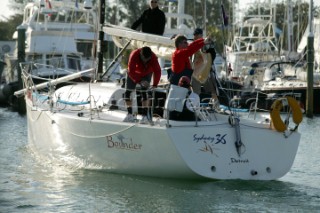 Sydney 36 leaving marina during Key West Race Week 2005