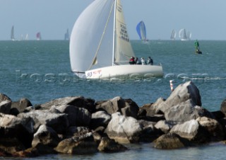 Melges 24 negotiating the rocks off Key West Race Week 2005