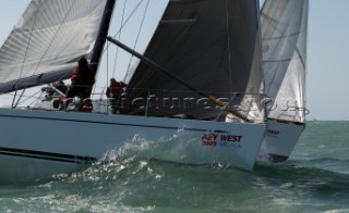 Swan 45 approaching windward mark Key West Race Week 2005