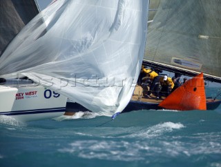 Farr 40 leeward mark at Key West Race Week 2005