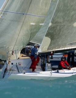 Farr 40 leeward mark rounding Key West Race Week 2005